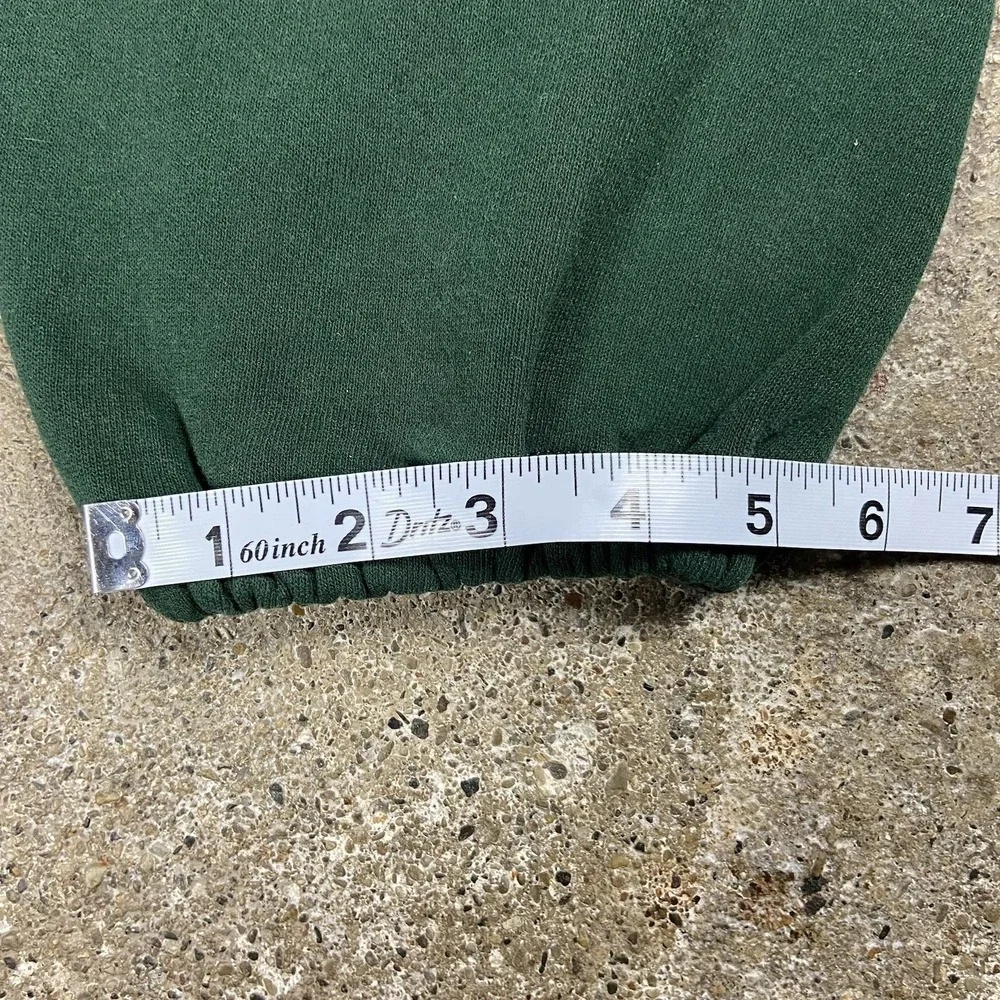 Vintage 80s Jerzees Sweatpants Size XL Green Drawstring Adjustable Tapered Leg